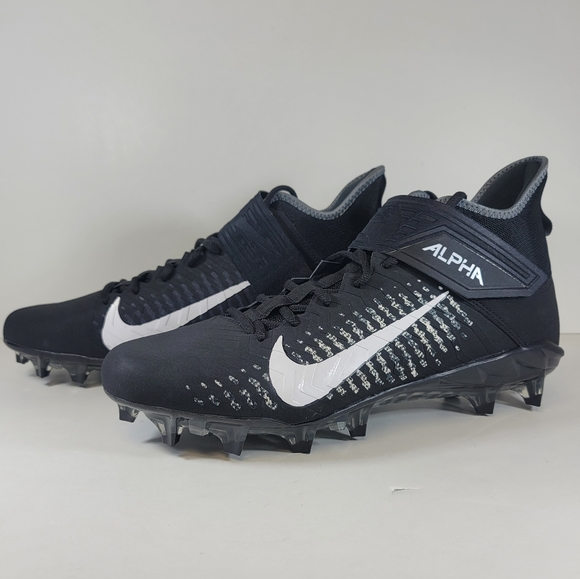 Nike Alpha Menace Pro 2 Mid Black/White Football Cleat Mens Sizs AQ3209 002 - Picture 2 of 10
